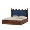 Heritage Sheesham Wood Queen Size Bed With Hydraulic Storage in Provincial Teak Finish