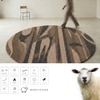 Handmade Round Wool Rug Modern Abstract Brown Charcoal 8 Feet Carpet