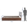 Yumako Harmony Bedroom Set – Queen Bed, 3-Door Wardrobe & Bedside Table in Walnut Finish – Engineered Wood