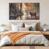 The Castle Decor Beautiful Deer Wall Painting Wooden Framed Digital Painting 27x48 Inch (Style 2)