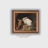 Artistry Brown White Rabbit Family Canvas Wall Prints Canvas Wall Prints Set of 1 Multicolor Matte