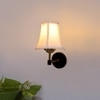 Devansh Gold Wall Mounted Lamp With Off-White Cotton Shade
