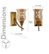 Eltham Amber Glass And Brass Finish Metal Wall Light