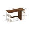 Corbyn Engineered Wood Study and Computer Laptop Table for Home or Office, WFH Desk, with Drawer Shelves Storage for Books and Décor Display for Adults Kids Students (Brown Maple & White)