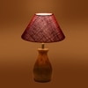 Devansh Maroon Jute Table Lamp With G Wood Natural Base (10X12.5 Inches)-34
