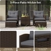 Carry Bird Wicker Patio Furniture Outdoor Balcony Chairs In Brown And Grey Colour