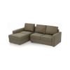 Apollo Compact Sofa (Colour : Cappucino, Cushion : Hard, Seating Capacity : Left Aligned 2 Seater + Left Aligned Chaise + Ottoman)