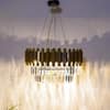 PHANTOM 9 Light Brass Finish Metal and Crystal Chandelier