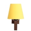 Devansh Solid Wood Electric Wall Light in Yellow Colour with Yellow Shade Count of 1 Light