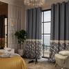Stoa Paris Satin Long Door Curtain, 70% Blackout Curtains, Sun Protection, Set of 2, Versailles - Regal Slate