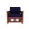 Anjani 3+1+1 Seater Wooden Sofa (BLUE Colour, Teak Finish)
