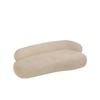 Luxelounge Wood 2-Seater + Ottoman With Upholstery Non Storage Sofa In White Colour