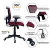 Peacifice Mid Back Ergonomic Chair in Maroon Colour