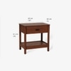 Coco Solid Wood Bedside Table in Brown Colour
