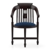 Tahira Arm Chair -Finish - Mahogany Fabric- Blue Velvet