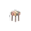 Kingsville Solid Wood Stool in Stripe Multi Colour Jackard fabric