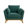 Lorentz Boucle Fabric Lounge Chair in Green Colour