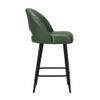 Doe Buck Faux Leather Counter Height Bar Stool in Green Colour with Black Legs
