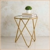 Contemporary Iron Side Table in Gold Colour