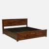 Mahira Hydraulic Solid Wood Bed King Size in Provincial Teak Finish