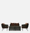 Bibao 2+1+1 Seater Rope Sofa Set in Charcoal and Brown Finish