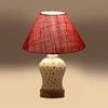 Devansh Conical Pink Jute Shade Lamp With Wood & Mosaic Glass Base For Decoration/Office/Home/Gifting/Study For Decoration/Office/Home/Gifting/Study -(10X10X14.5) Inches -A