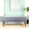 Cairo Sheesham Wood Accent 3 Seater Bench In Iron Grey Velvet