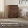 Ben Engineered Wood Chest of 4 Drawers in Classic Walnut Finish