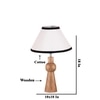Devansh Multicolor Cotton Table Lamp With  Wood Natural Base (10X18 Inches)-33