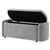 Risibol   Velvet 2 Seater Ottoman Bench with Storage in Grey  Color