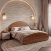 Sora Solid Wood King Size Bed Without Storage in Amber Walnut Finish