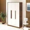 Maltein 3 Door Engineered Wood Wardrobe In Brown Maple & White Finish
