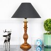 Lorette hand crafted Solid wood honey finish table lamp With Black Cotton Shade