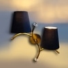 Devansh Metal Electric Wall Light in Gold Colour with Black Shade Count of 2 Lights