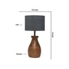 Devansh Grey Jute Table Lamp With Wood Natural Base (7X13 Inches)-20