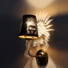 Devansh Metal Electric Wall Light in Gold Colour with Black Shade Count of 1 Light