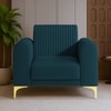 Veniza Velvet 1 Seater Sofa In T Blue Colour