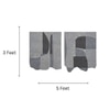 Abstract Handmade Wool Silk Wall Art Grey 2 Panel Set 5 x 3 Feet