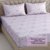 Neel Pink Floral 400 TC Cotton Fitted Super King Size Bedsheet with 2 Pillow Covers – Threads