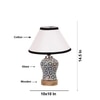Devansh Conical White & Black  Cotton Shade Lamp With Wood & Mosaic Glass Base For Decoration/Office/Home/Gifting/Study For Decoration/Office/Home/Gifting/Study -(10X10X14.5) Inches -A