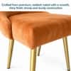 Rosslyn Sheesham Wood Set of 2 Accent Chairs in Peach Velvet Upholstery with Metal Legs
