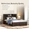 Cambry Queen Size Box Storage Bed With Headboard Storage In American Walnut Finish