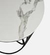 White Metal Side Table in Gold Colour