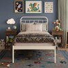 Hampton Metal Non Storage Single Bed in Glossy Ivory Finish