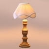 Devansh Off-White Cotton Vintage  Lamp With Wood Base (12X20)
