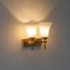 AURORA Modern Brass Wall Light with Frosted White Glass Shades