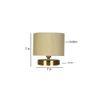 Louie off-white cotton table lamp with Gold wood base