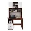 Avenly Study Table with Storage Walnut and Frosty White
