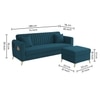 Daraco Velvet L shape 4 Seater Sofa in T Blue Color