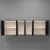 Aluminium Black Profile 6 Grey Tinted Glass Handless Shutters Wall Cabinet In Highland Pine Finish